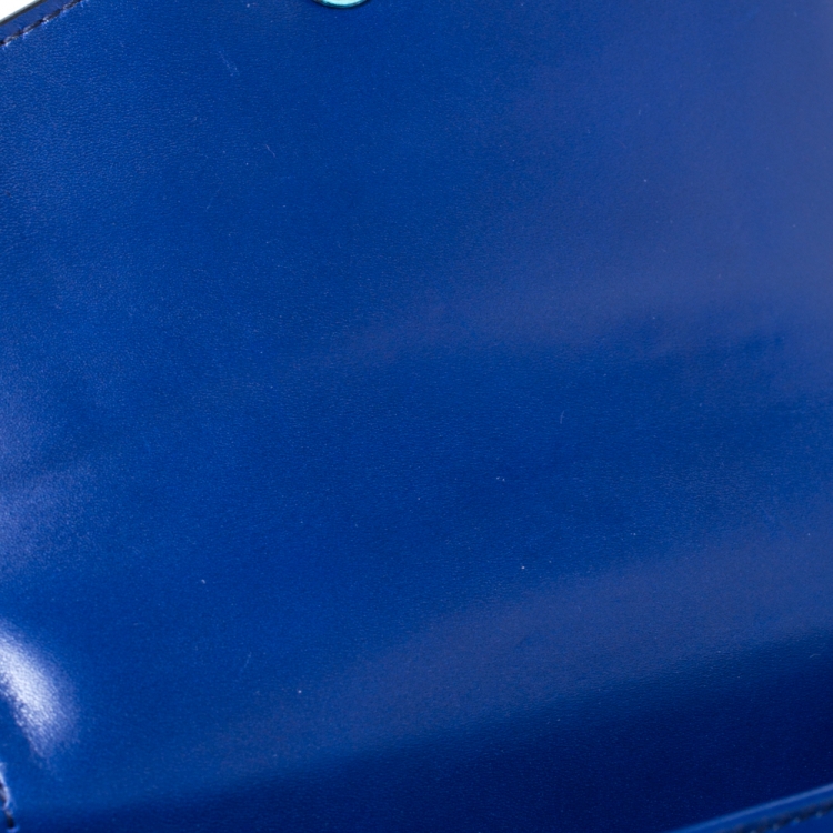 مملوكة مسبقًا Bvlgari Royal Blue Leather Serpenti Forever Flap Top Handle Bag