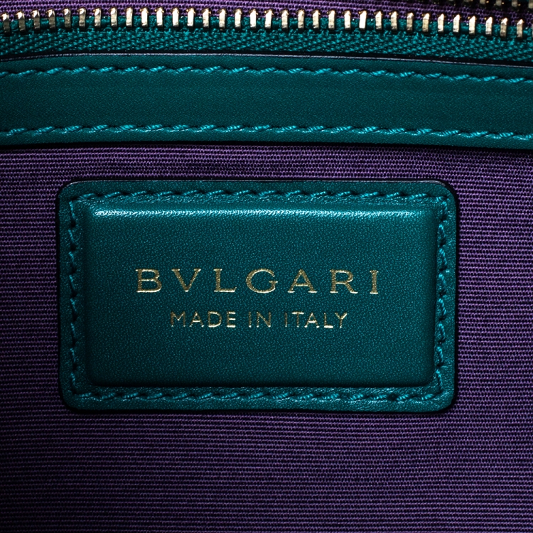 Pre Owned Bvlgari Green Leather Large Serpenti Forever Shoulder Bag