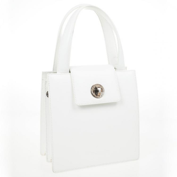 Pre Owned Bvlgari White Top Handle Bag