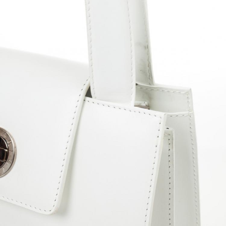 Pre Owned Bvlgari White Top Handle Bag