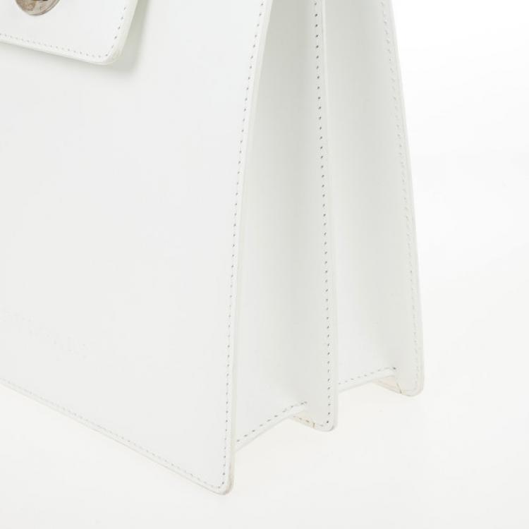 Pre Owned Bvlgari White Top Handle Bag