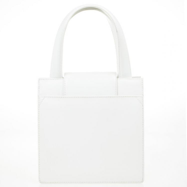 Pre Owned Bvlgari White Top Handle Bag