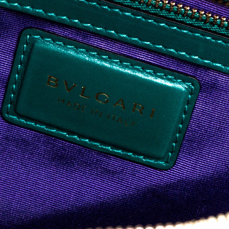 Pre Owned Bvlgari Green Leather Large Serpenti Forever Shoulder Bag