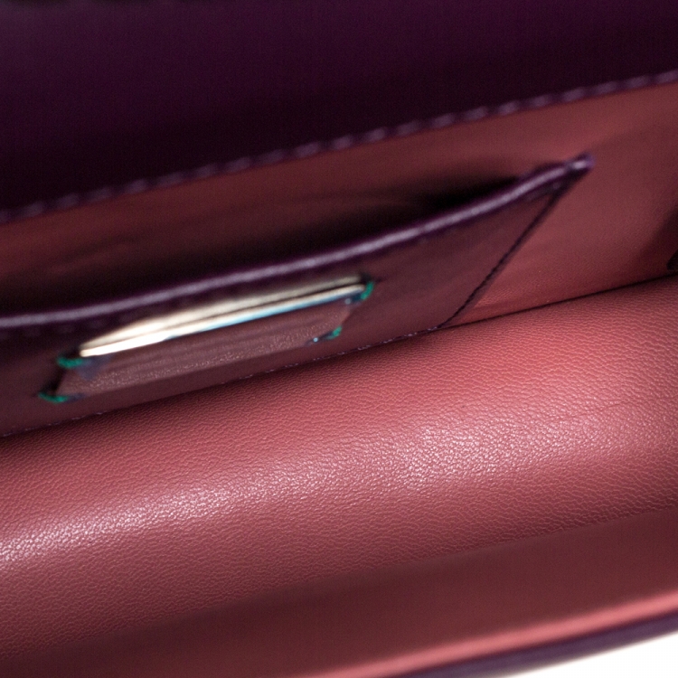 Pre Owned Bvlgari Purple Leather and Stingray Serpenti Forever Shoulder Bag