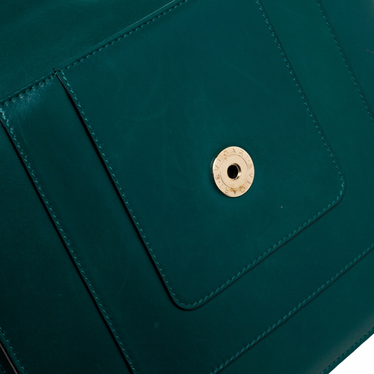 Pre Owned Bvlgari Green Leather Serpenti Forever Shoulder Bag