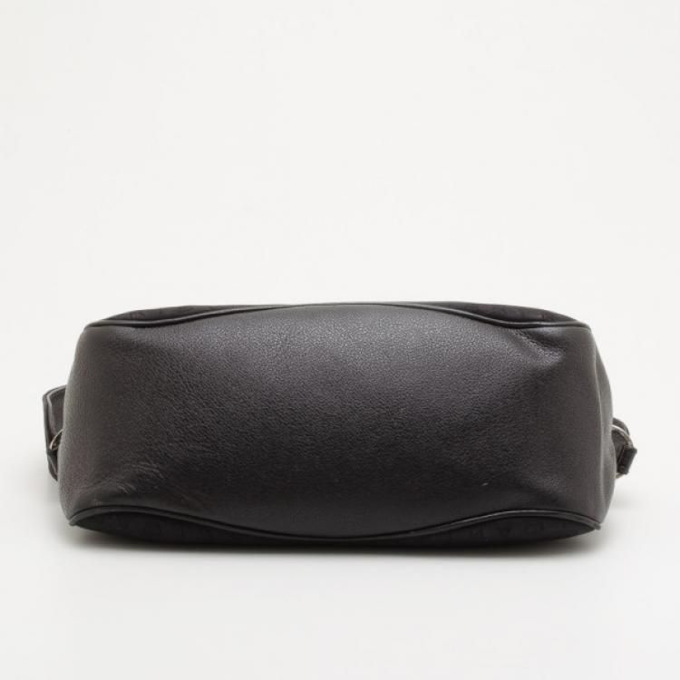 Pre Owned Bvlgari Black Canvas & Leather Monogram Shoulder Bag