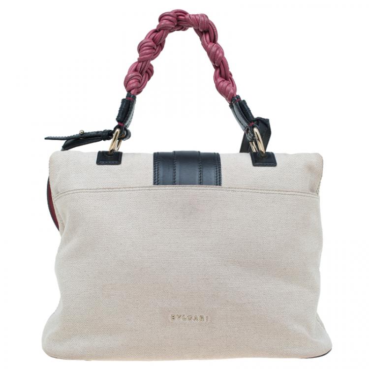 Pre Owned Bvlgari Multicolor Canvas and Leather Leoni Shoulder Bag