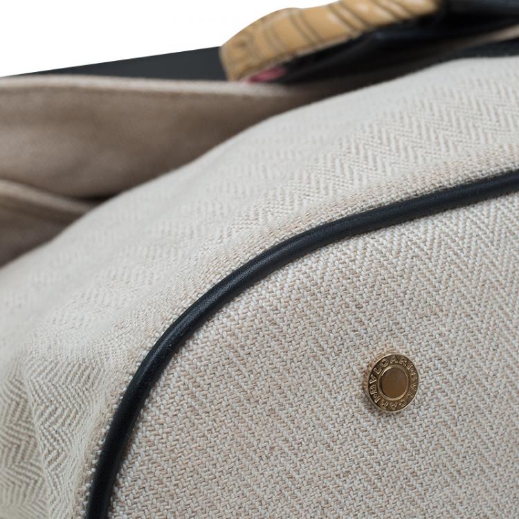 Pre Owned Bvlgari Multicolor Canvas and Leather Leoni Shoulder Bag