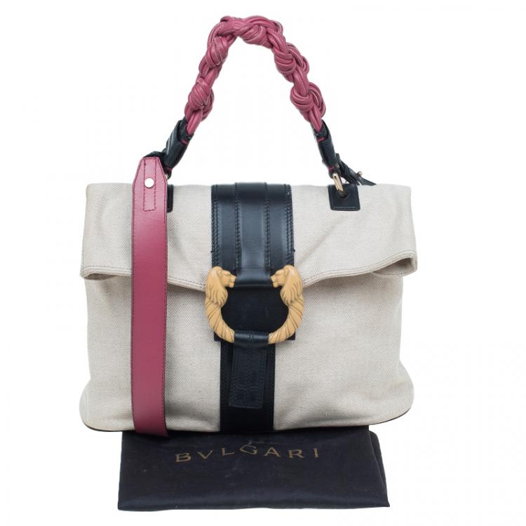 Pre Owned Bvlgari Multicolor Canvas and Leather Leoni Shoulder Bag