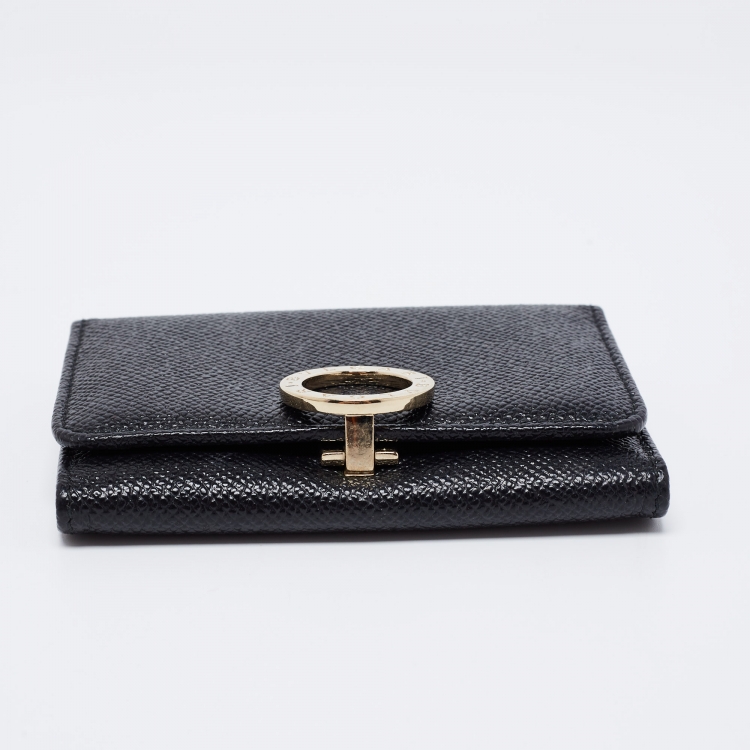 Pre Owned Bvlgari Black Leather Bvlgari Bvlgari Business Card Case