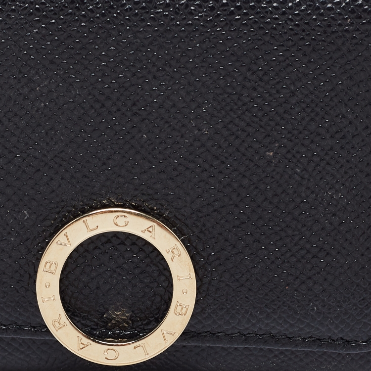 Pre Owned Bvlgari Black Leather Bvlgari Bvlgari Business Card Case