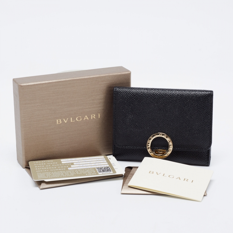Pre Owned Bvlgari Black Leather Bvlgari Bvlgari Business Card Case