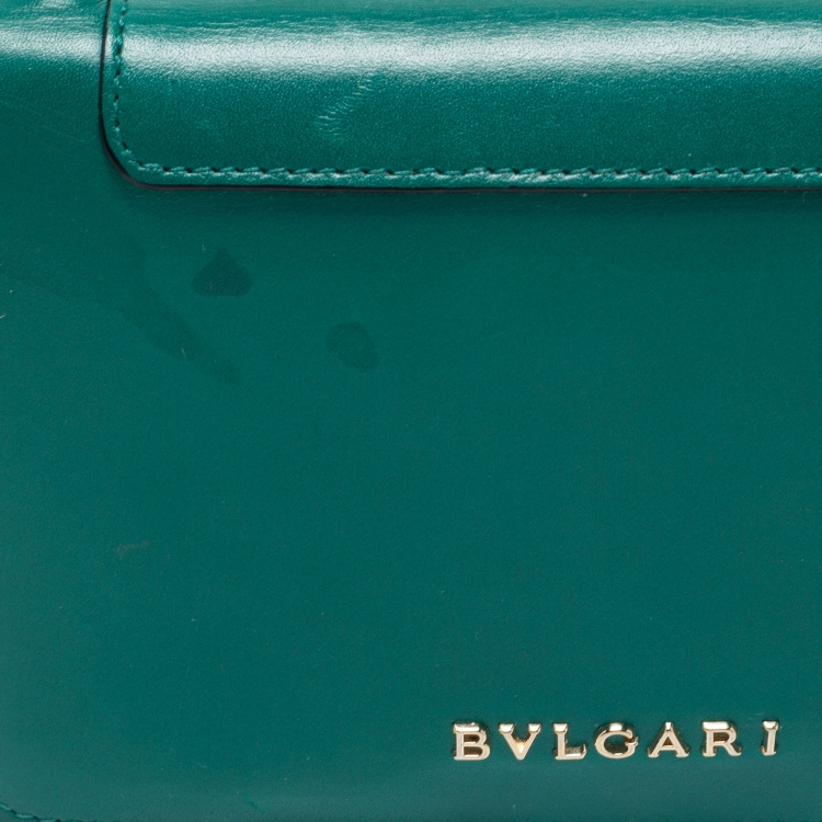 Pre Owned Bvlgari Green Leather Mini Serpenti Forever Crossbody Bag