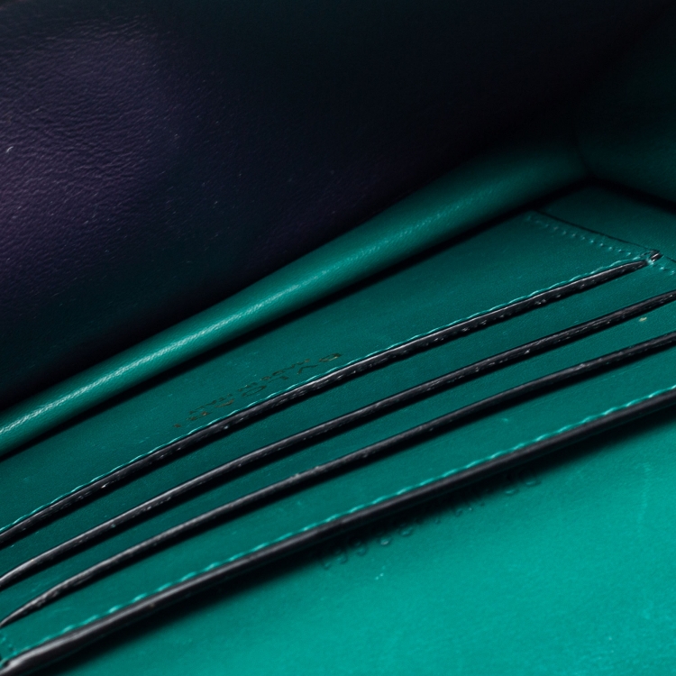 Pre Owned Bvlgari Green Leather Mini Serpenti Forever Crossbody Bag