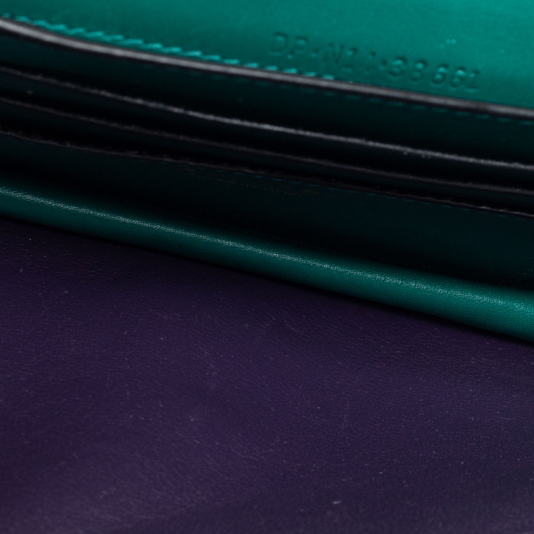 Pre Owned Bvlgari Green Leather Mini Serpenti Forever Crossbody Bag