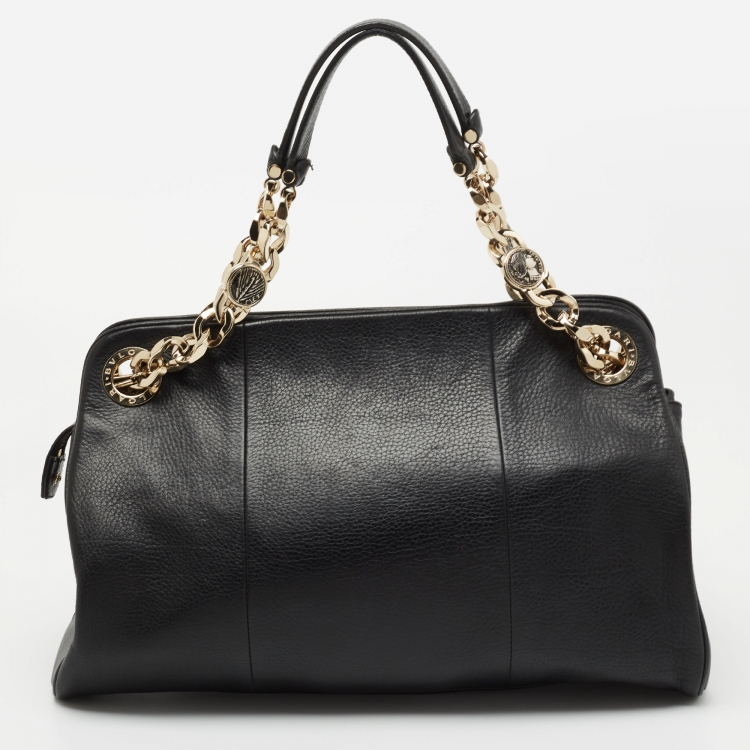 مملوكة مسبقًا Bvlgari Black Leather Chain Tote