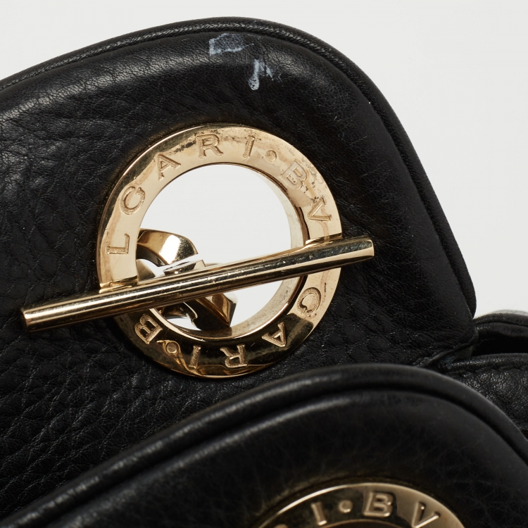 مملوكة مسبقًا Bvlgari Black Leather Chain Tote