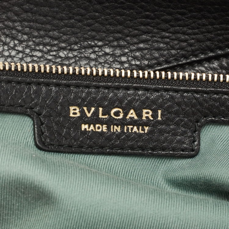 مملوكة مسبقًا Bvlgari Black Leather Chain Tote