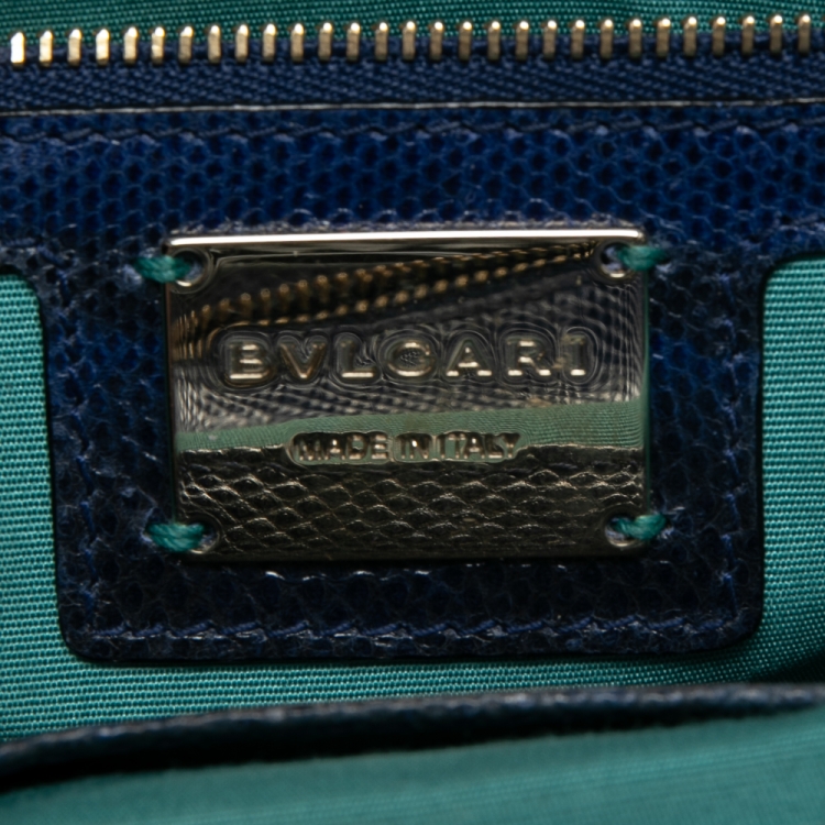 Pre Owned Bvlgari Navy Blue/Black Karung Serpenti Forever Shoulder Bag