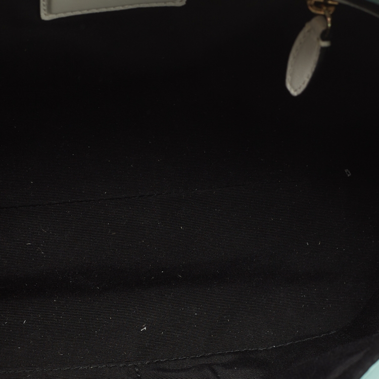 Pre Owned Bvlgari Blue/White Karung Leather Serpenti Tote