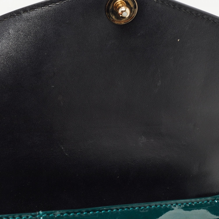 Pre Owned Bvlgari Emerald Green Patent Leather Serpenti Forever Top Handle Bag