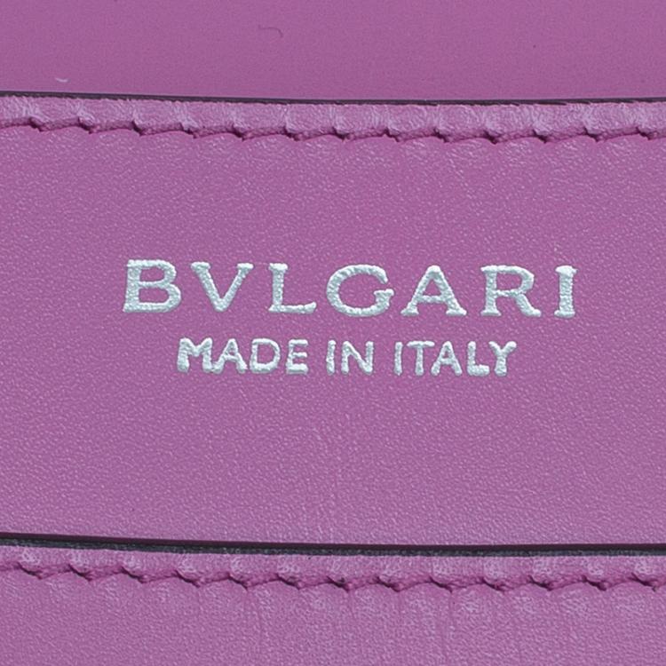 Pre Owned Bvlgari Pink Leather Serpenti Forever Vertical Chain Pochette