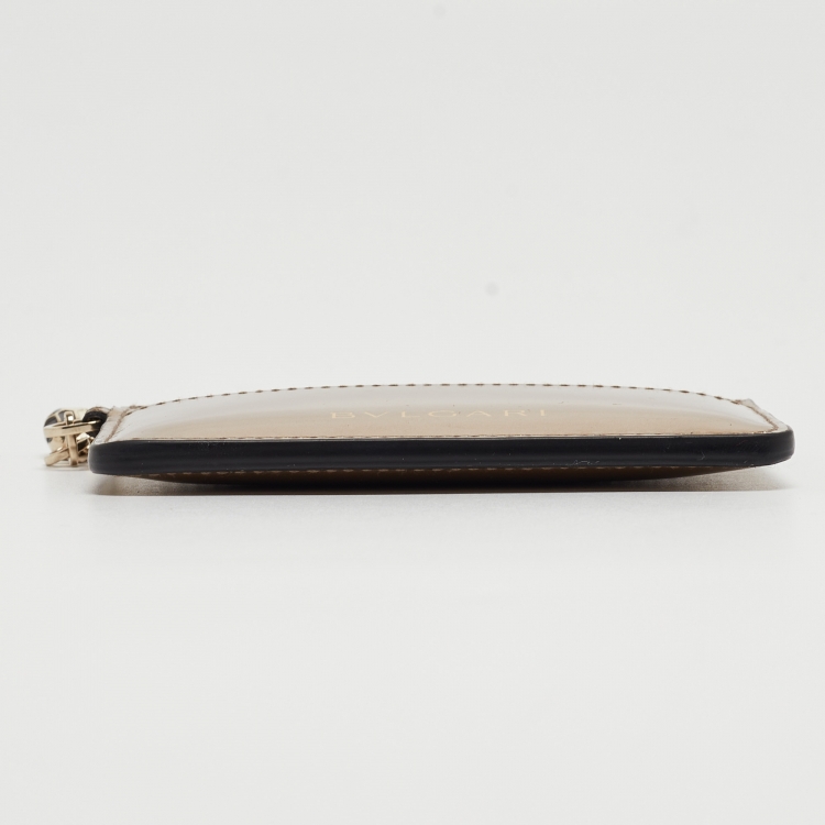 Pre Owned Bvlgari Metallic Gold Leather Serpenti Forever Card Holder