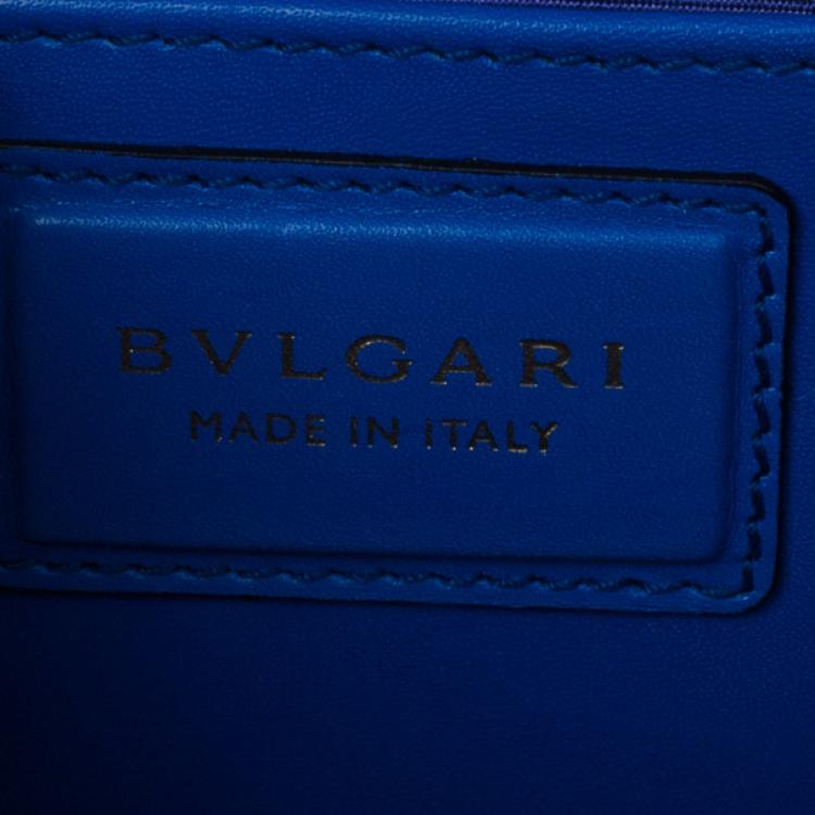 Pre Owned Bvlgari Blue Calfskin Leather Small Serpenti Forever Shoulder Bag