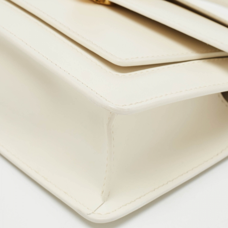 Pre Owned Bvlgari X Alexander Wang White Leather Serpenti Forever Belt Bag 