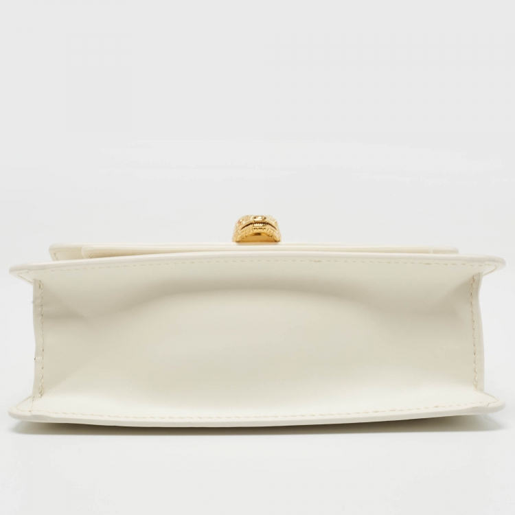 Pre Owned Bvlgari X Alexander Wang White Leather Serpenti Forever Belt Bag 