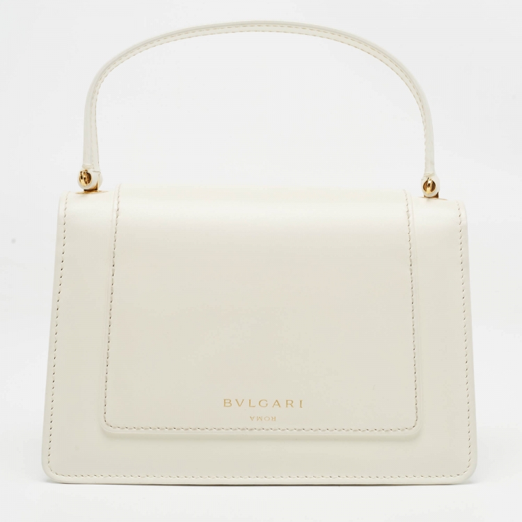 Pre Owned Bvlgari X Alexander Wang White Leather Serpenti Forever Belt Bag 