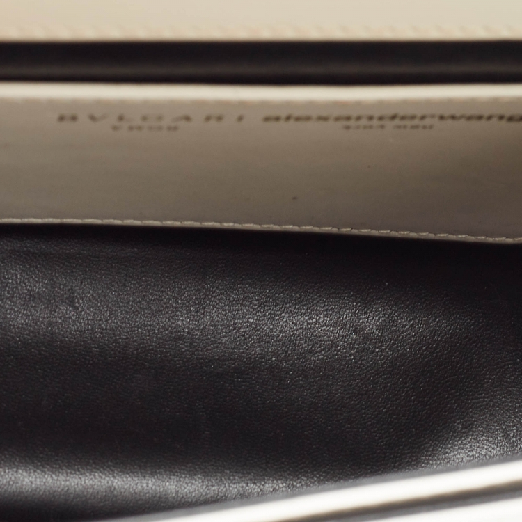 Pre Owned Bvlgari X Alexander Wang White Leather Serpenti Forever Belt Bag 