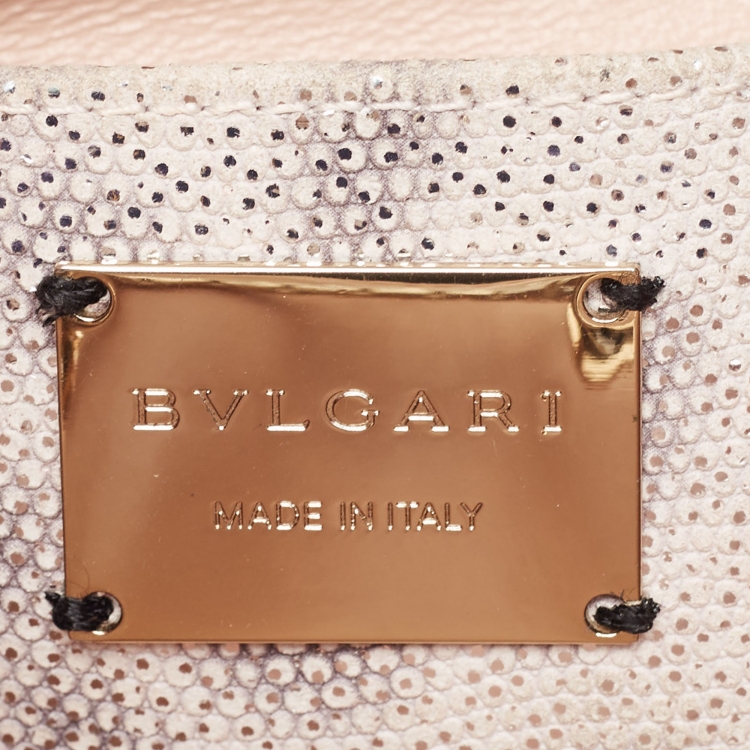 Pre Owned Bvlgari Grey Karung Leather Serpenti Forever Bucket Bag