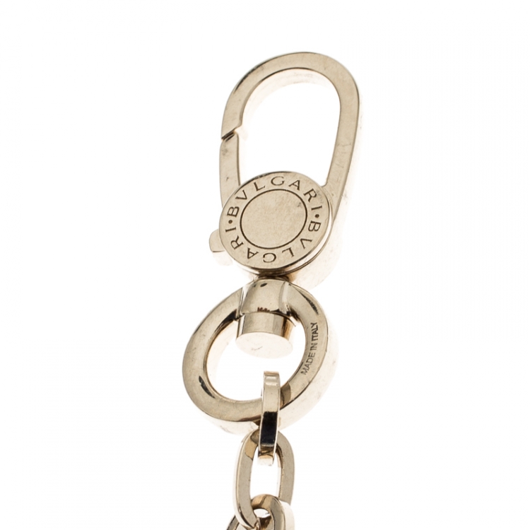 Pre Owned Bvlgari Serpenti Forever Black Glitter Enamel Gold Plated Tassel Bag Charm 