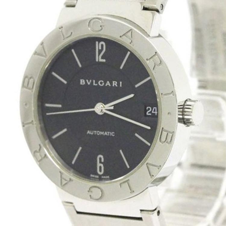 Pre Owned Bvlgari Black Stainless Steel Bvlgari Bvlgari Women's Wristwatch 33MM