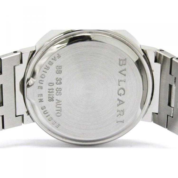 Pre Owned Bvlgari Black Stainless Steel Bvlgari Bvlgari Women's Wristwatch 33MM