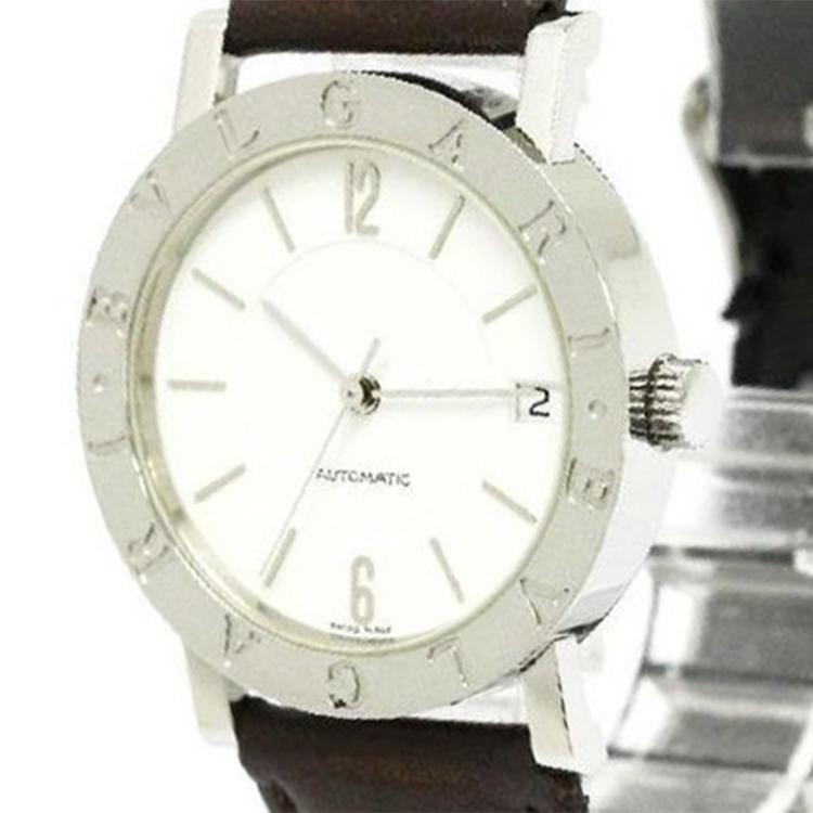 Pre Owned Bvlgari White Stainless Steel Bvlgari Bvlgari Women's Wristwatch 33MM