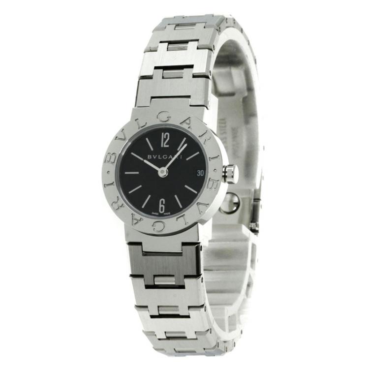 Pre Owned Bvlgari Black Stainless Steel Bvlgari Bvlgari Women's Wristwatch 23MM