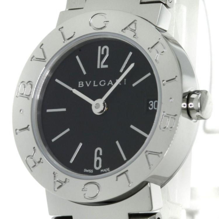 Pre Owned Bvlgari Black Stainless Steel Bvlgari Bvlgari Women's Wristwatch 23MM