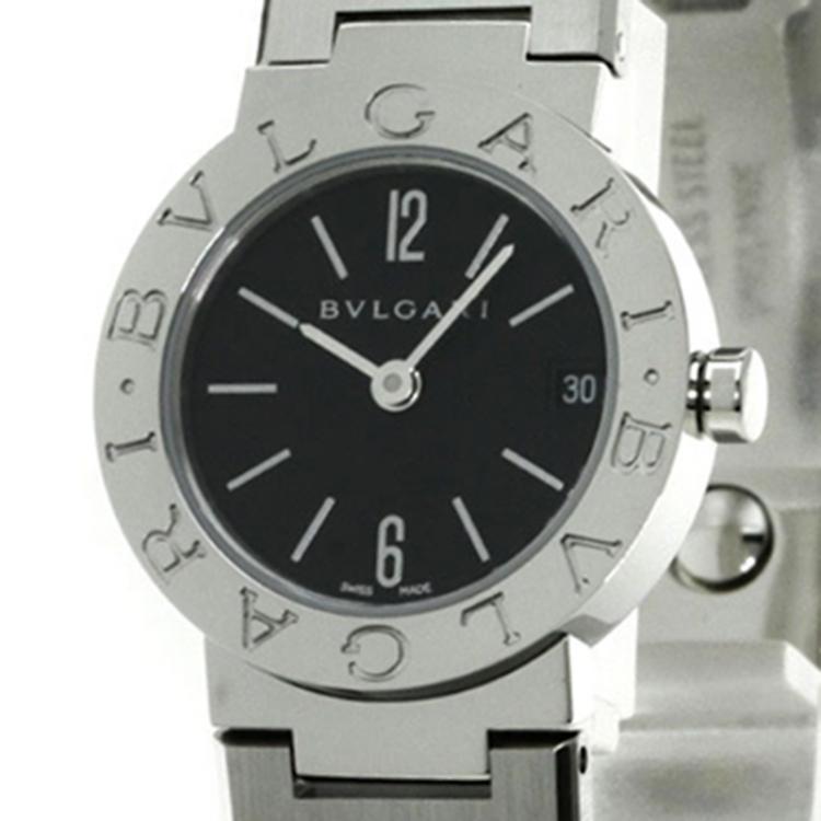 Pre Owned Bvlgari Black Stainless Steel Bvlgari Bvlgari Women's Wristwatch 23MM