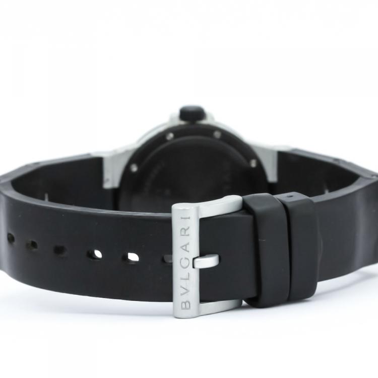 Pre Owned Bvlgari White Rubber and Aluminum Diagono Women's Wristwatch 32MM