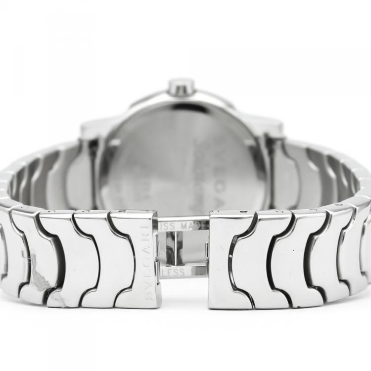 Pre Owned Bvlgari Black Stainless Steel Solotempo Women's Wristwatch 29MM