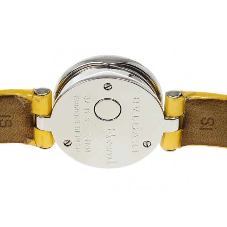 مملوكة مسبقًا Bvlgari White Stainless Steel Bzero Women's Wristwatch 34MM