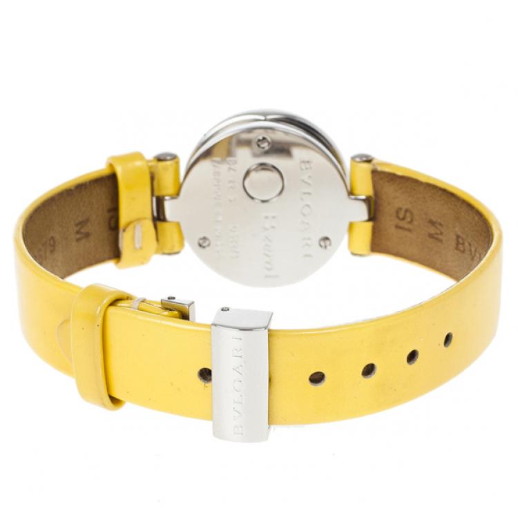 مملوكة مسبقًا Bvlgari White Stainless Steel Bzero Women's Wristwatch 34MM