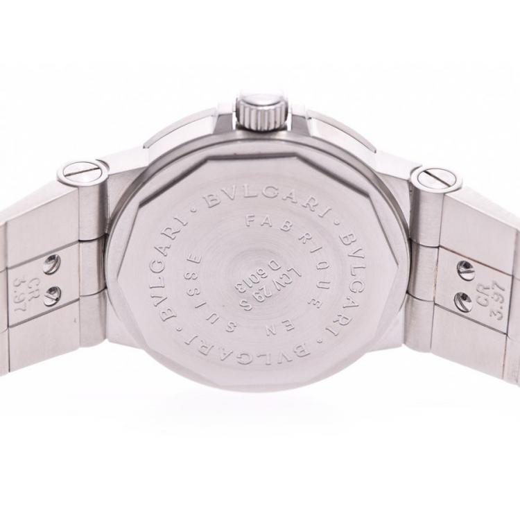 Pre Owned Bvlgari White Stainless Steel Diagono LCV29S Women's Wristwatch 29 MM
