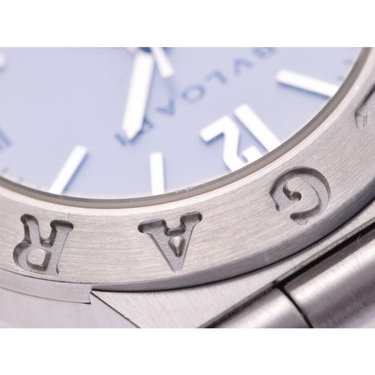 Pre Owned Bvlgari White Stainless Steel Diagono LCV29S Women's Wristwatch 29 MM