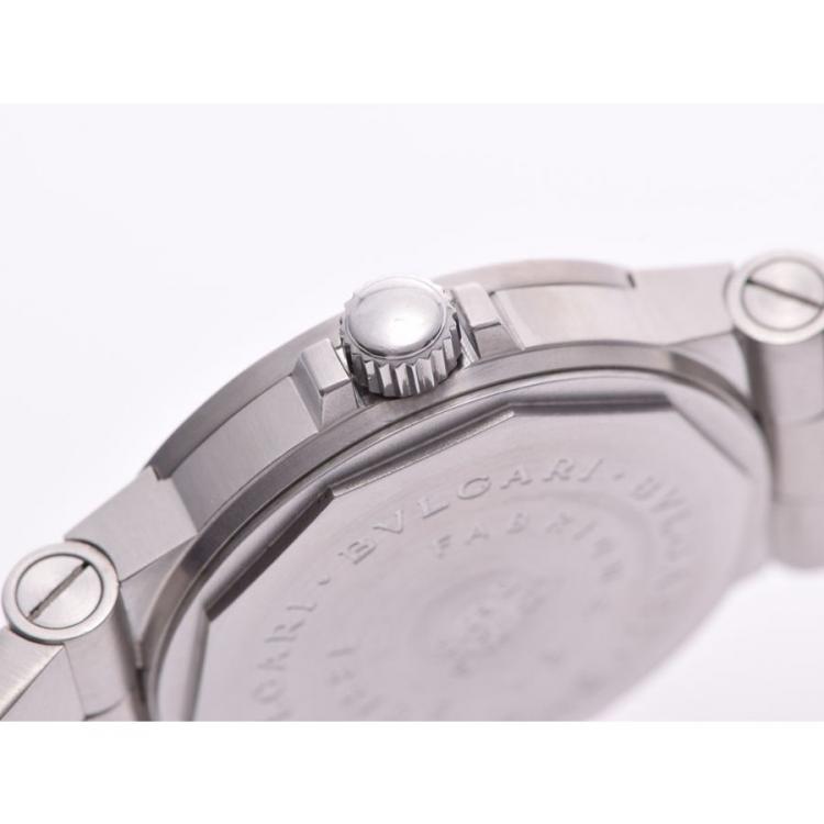 Pre Owned Bvlgari White Stainless Steel Diagono LCV29S Women's Wristwatch 29 MM