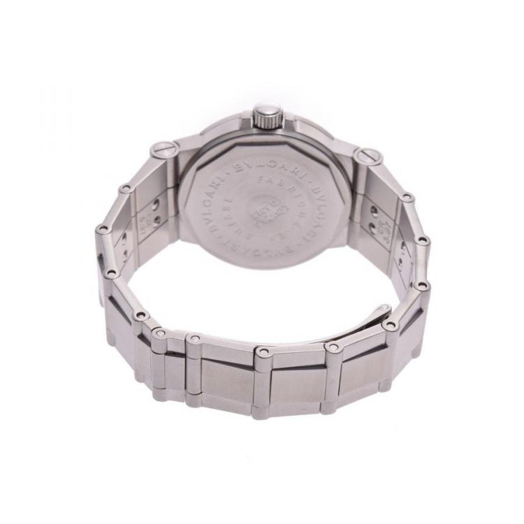 Pre Owned Bvlgari White Stainless Steel Diagono LCV29S Women's Wristwatch 29 MM