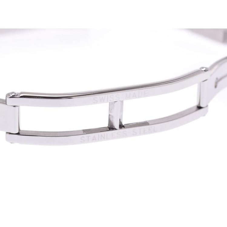 Pre Owned Bvlgari White Stainless Steel Retangoro Women's Wristwatch 21 Ã 39 MM 
