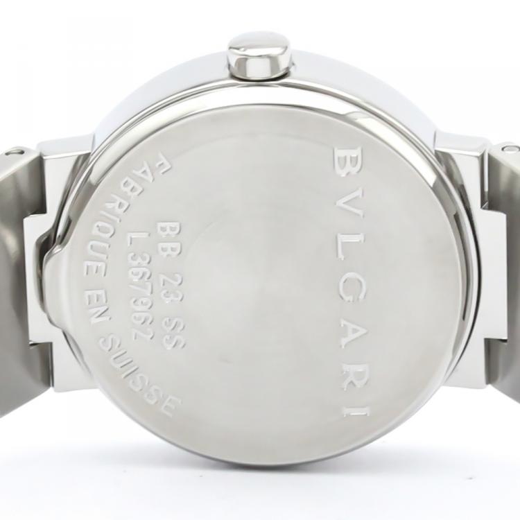 Pre Owned Bvlgari Black Stainless Steel Quartz Bb23Ss Women's Wristwatch 22MM